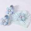 Baby Turban Hat Soft Stretchy Flower Headwear for Infant Stylish Bonnet Caps with Matching Socks Clothing Accessory