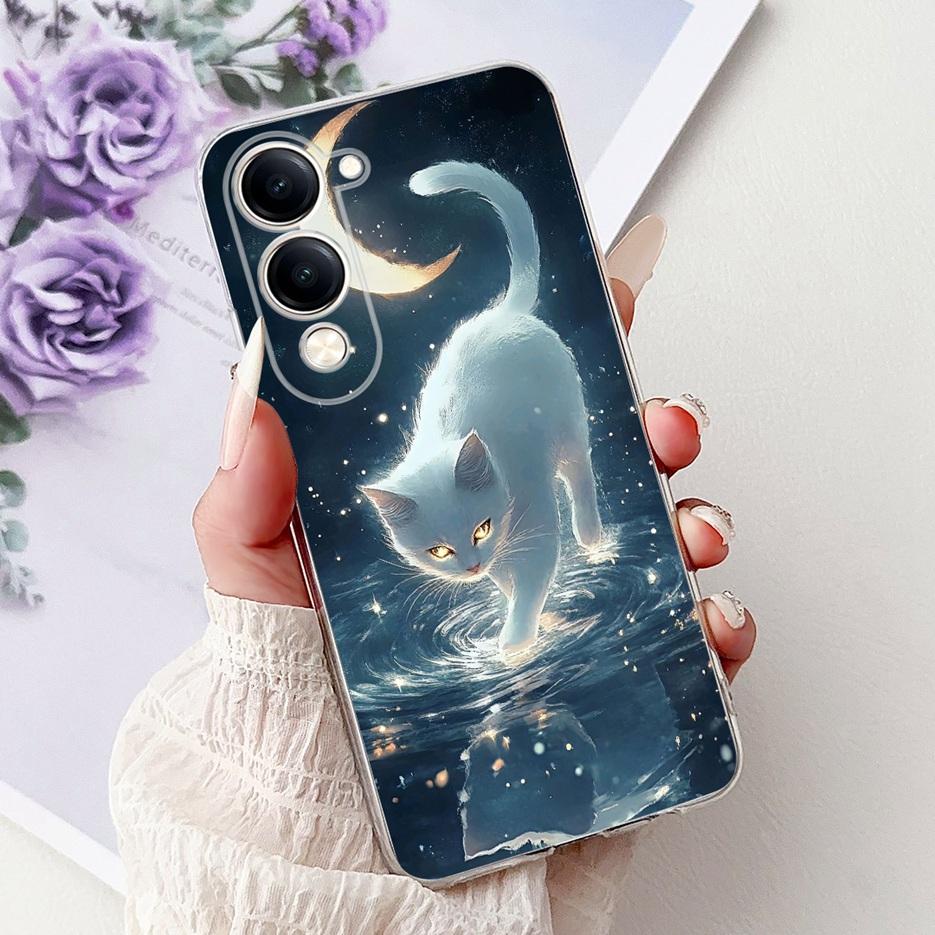 For Vivo Y04 4G Case V2430 Cute Cat White Lion King Painted Cover Soft Slim Phone Case For Vivo Y29s Y 29 s VivoY04 Fundas Coque