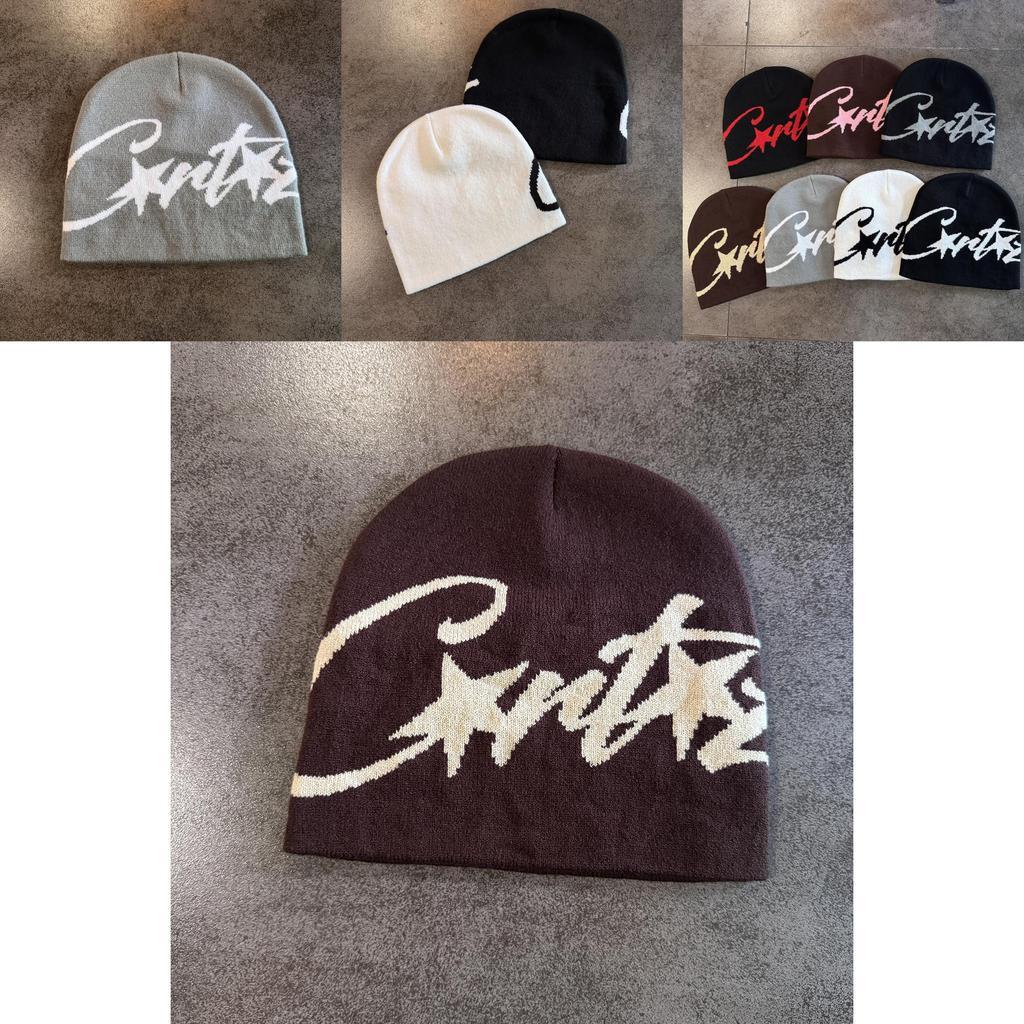 American Streetwear Knit Hat With Star Pattern For Men Women Warm Winter Season