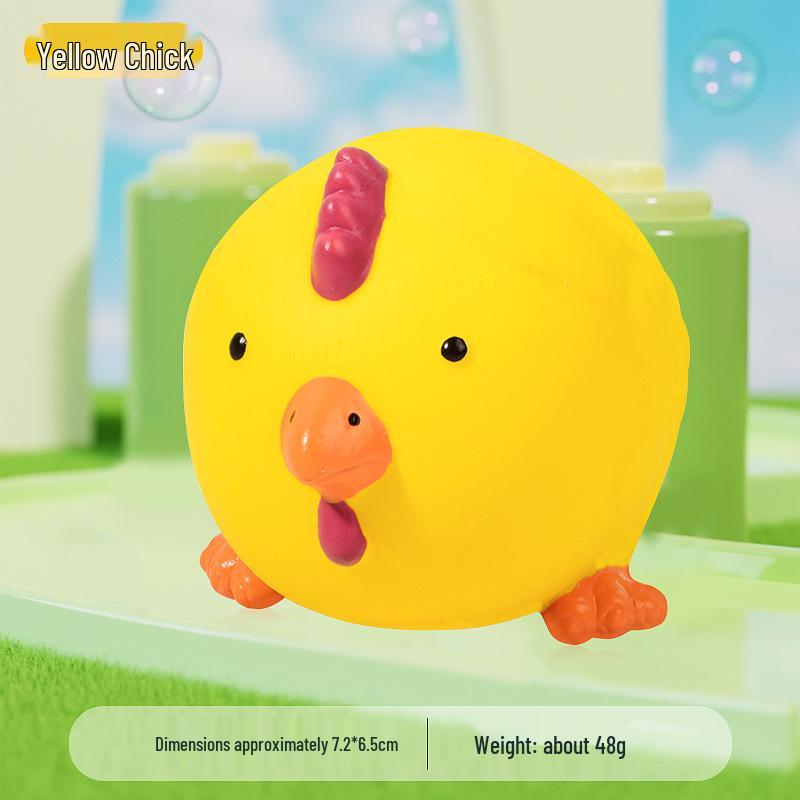 

Latex Squeaky Pig & Chicken Head Ball Teething Toys for Small Dogs