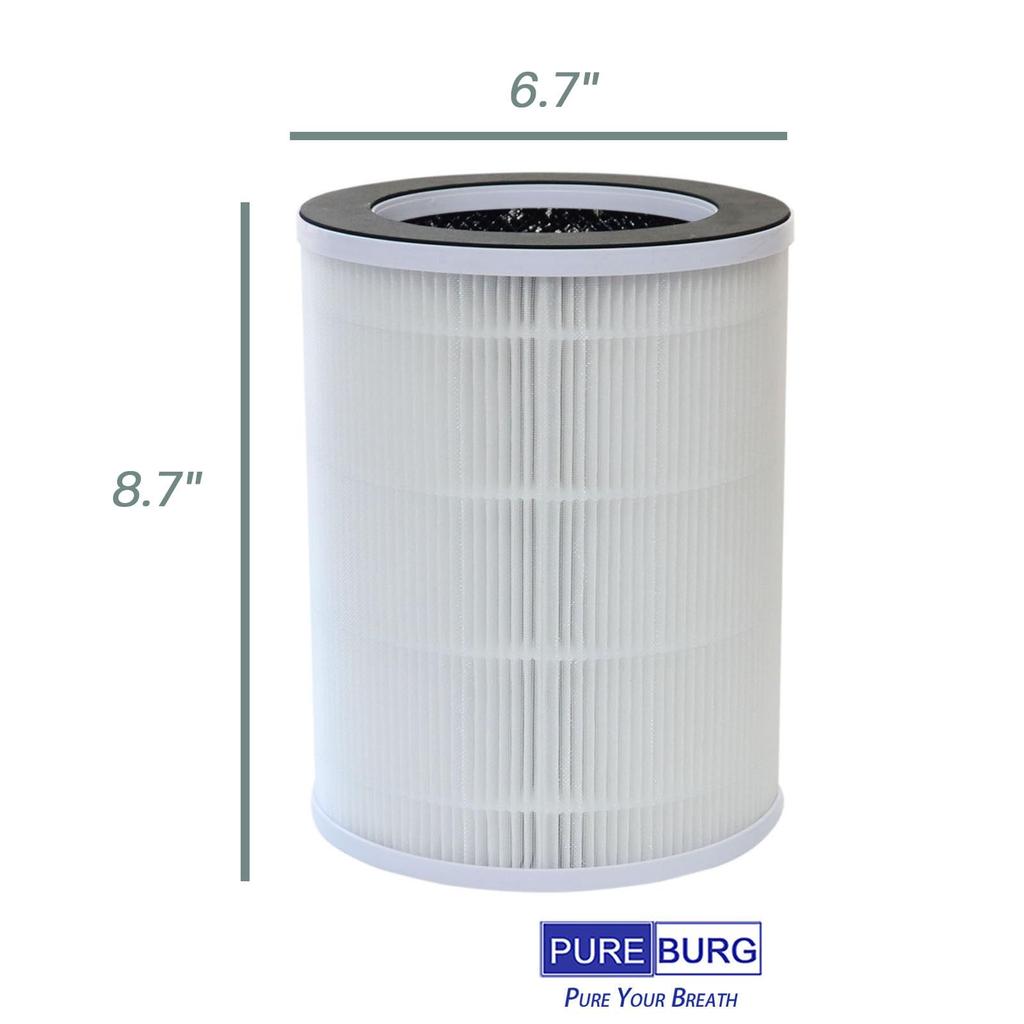 PUREBURG Replacement Compatible with Welov P100 P100 Pro Air H13 Activated Air Dust and VOC Odor Removal P100-RF Filter, / Purifiers, 2-Pack, 4-Stage