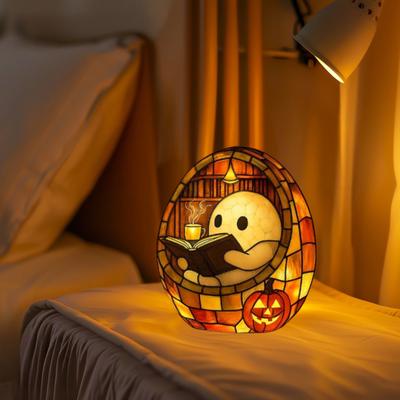 Ghost Bubble Bath Lamp Cute Ghost-Themed Night Light Color-Changing LED Mood Light for Bedside Bathroom Decor