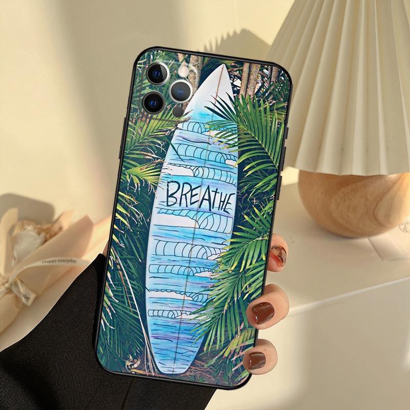Surf Surfboard Case For iPhone 11 12 13 14 15 16 Pro Max Cover For iPhone 13 12 Mini XR X XS Max Plus