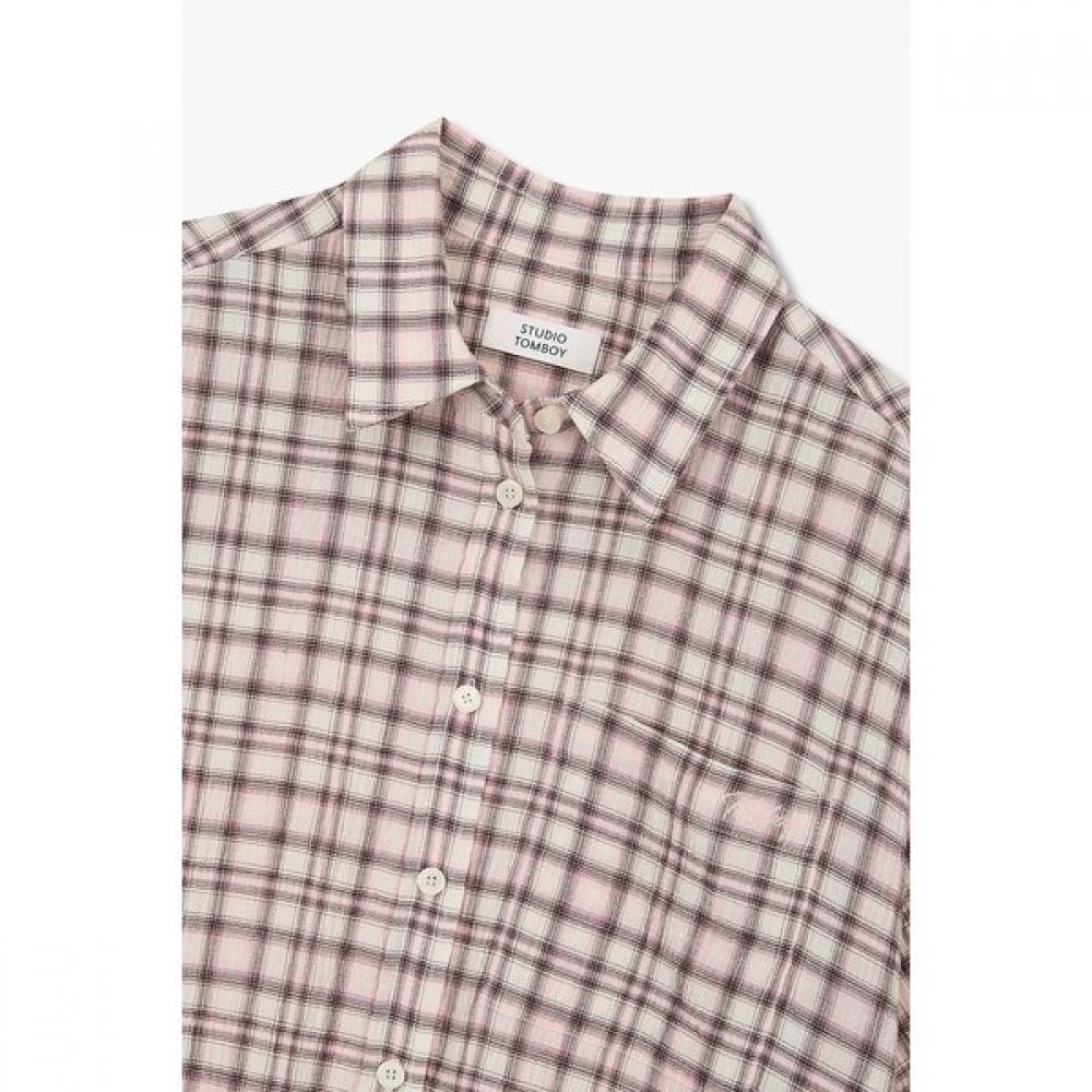 Studio Tomboy Oversized Check Short Sleeve Shirt 9176221989ar