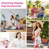 7-piece cup accessory set, water bottle handle strap, silicone straw cap, bottle rack, 30oz 40oz insulated cup keychain accessories