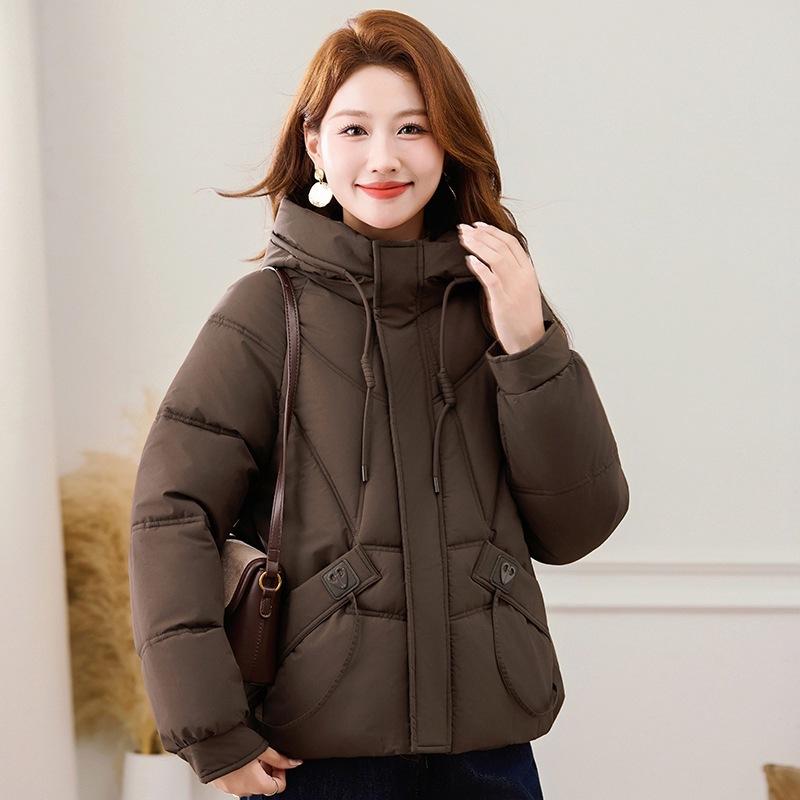 New hooded down cotton cotton jacket women's loose short winter cotton jacket bread jacket cotton jacket women's clothing