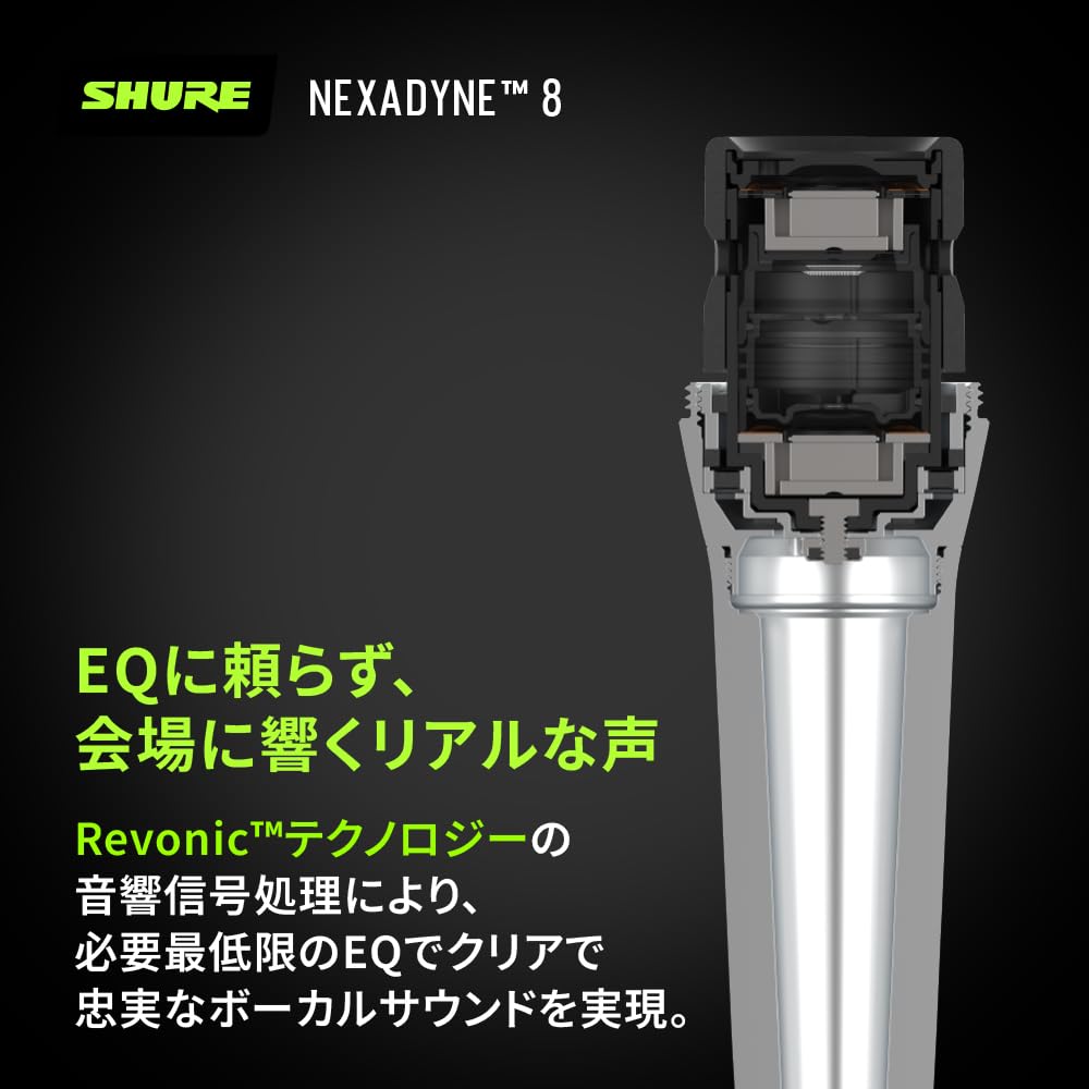 SHURE Dynamic Vocal Microphone for Live Features highly durable Dual Engine Transducer Technology NEXADYNE8/C NXN8/C-J Cardioid, Unidirectional, XLR,