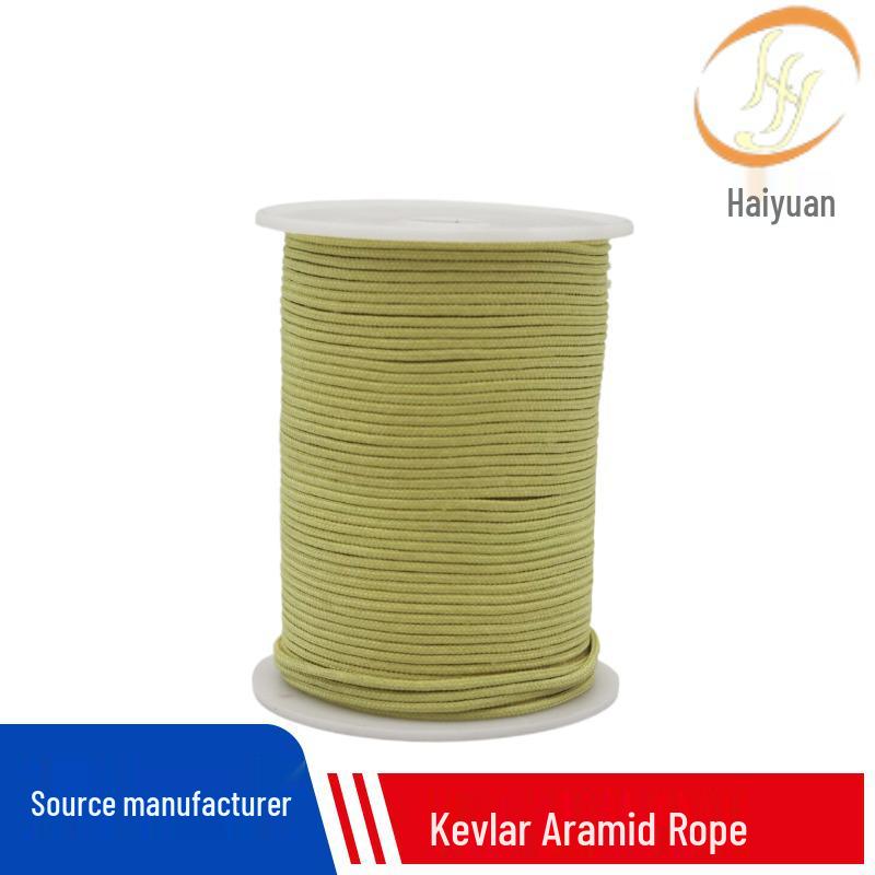 Corda Trecciata Ignifuga in Kevlar - Nera, 2mm, Resistente all'Usura, Alta Temperatura (560°C) Aramide.