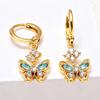 High-End Butterfly Bow Heart Gold-Plated Women's Earrings