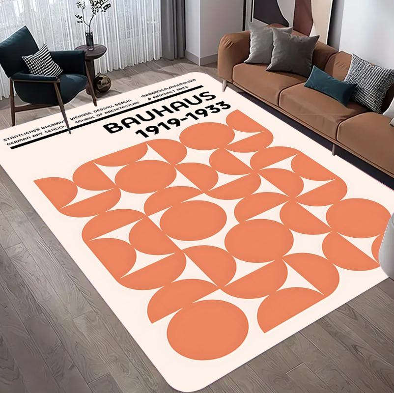 Brown Groovy Retro Area Rug Brown Orange Geometric Rug Groovy Dorm Decor Tangerine Mid Century Rug Retro Home Decor Area Rug