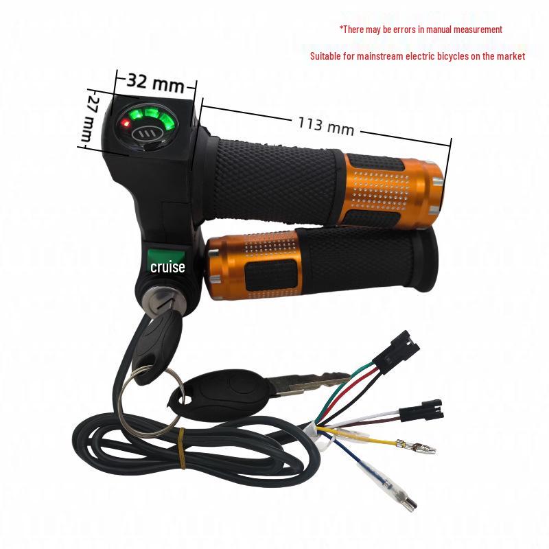 Four-Light Electric Scooter Throttle Grip with Cruise Voltage Display