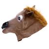 Horse Head Costume Brown Comfortable Durable Lifelike Party Horse Head for Cosplay Halloween