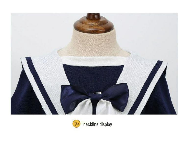 Summer Short-Sleeve Girls' Princess Dress - Lolita JK Navy Style