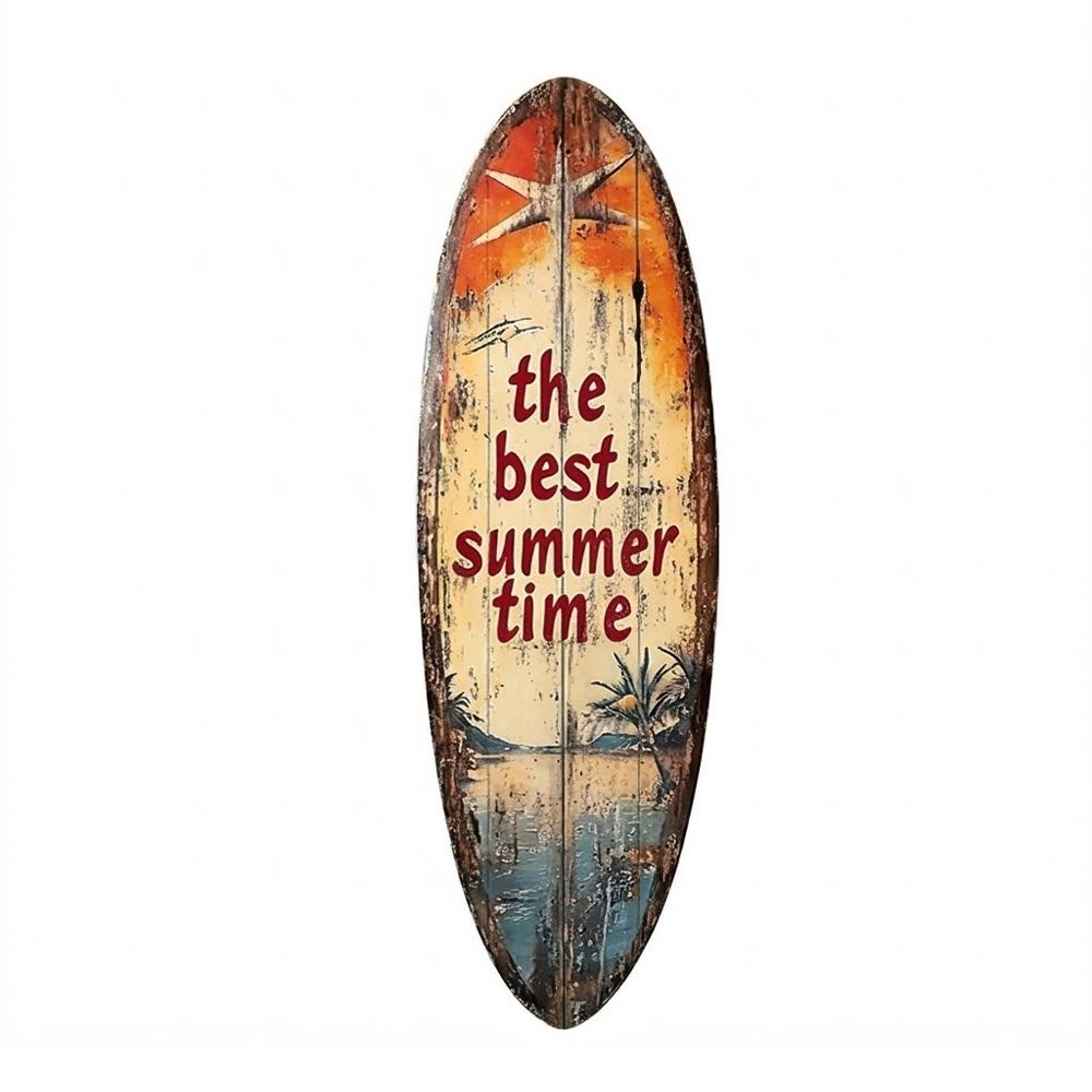 

Beach Themed Wooden Surfboards Wall Decor Summer Surfboard Sign Ornament Living Room Decor Style C
