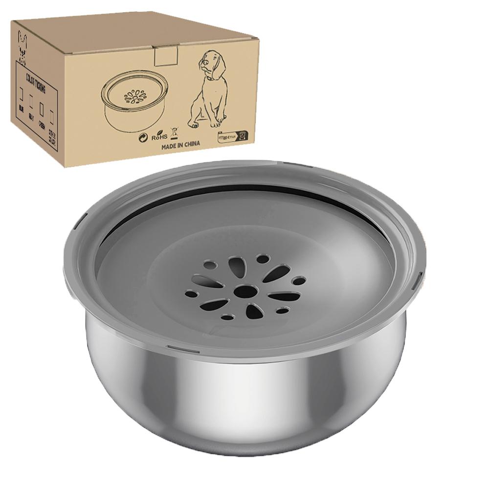 

4.3L Pet Floating Bowl Нержавеющая сталь Не смачивающий рот диспенсер для воды Портативный поилка для животных Товары для собак и кошек