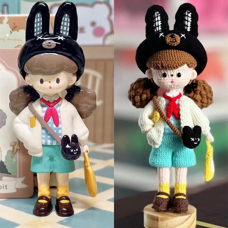 Gril Crochet Kit DIY Doll Crocheting Kitsmaterial Gift Knitting Wool Crochet New Popcorn Sister Accessories Non-finished Product