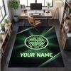 Crystal Velvet Rug Celtic FC Print Custom Name Text Floor Mat Home Decor