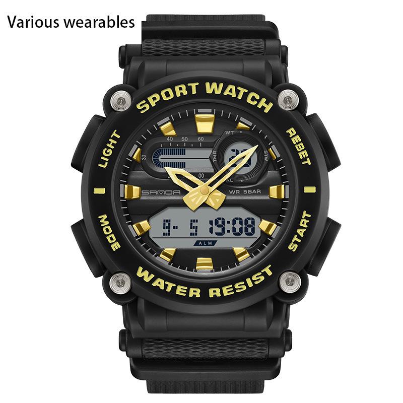 New Electronic Watch Multifunctional Outdoor Sports Green Light Waterproof Men's Watch Simple Creative Watch
