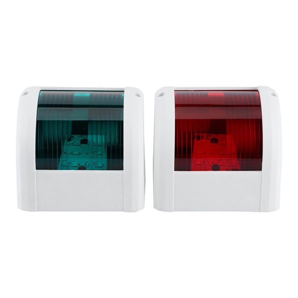 12V?24V LED Navigation Signal Light Left Red Right Green IP66 Waterproof Lamp White Shell for Yacht
