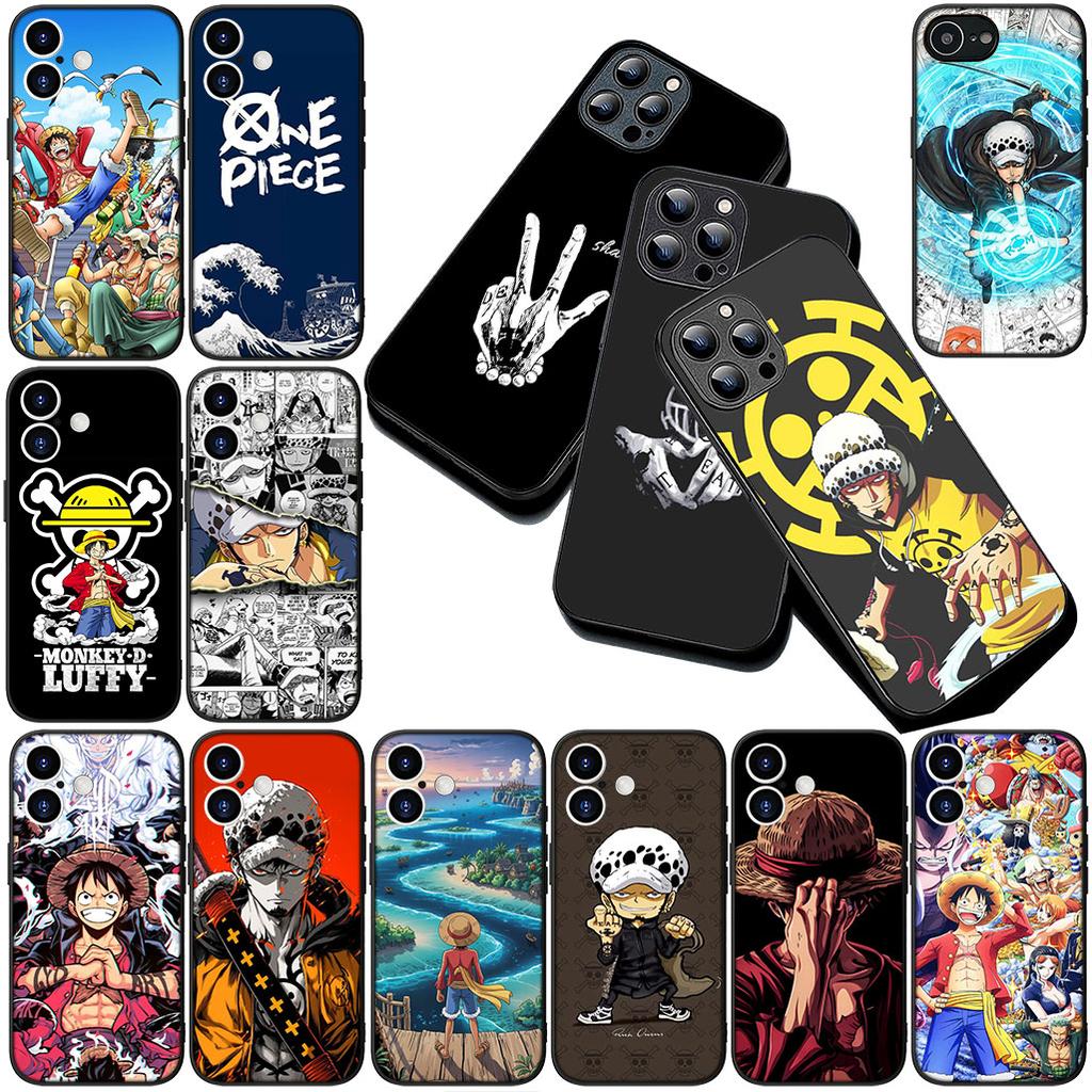 For Apple iPhone 16 14 15 Plus 11 Pro Max 16E ProMax + 16Plus 15+ 14+ Phone Cover Case Trafalgar D Water Law One Pieces Luffy