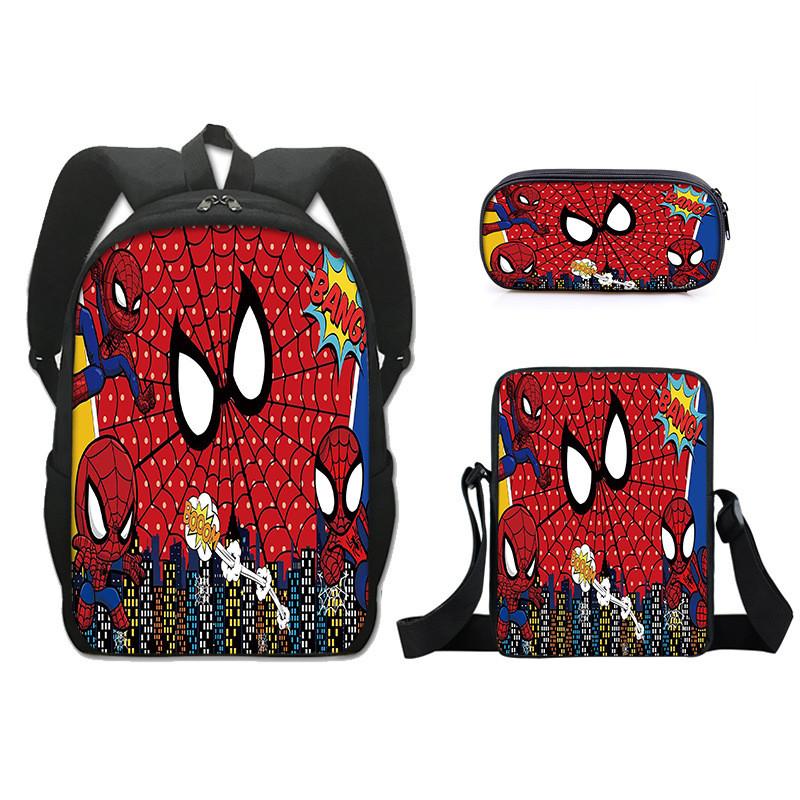 Spider Man Backpack Set With Lightweight Durable Material For School Students And Commuters
