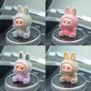 10pcs Mini Labubu Sitting Party Car Decoration Accessories Bubble Mart Cute Grain Decoration Plush Doll Pullcloth Doll