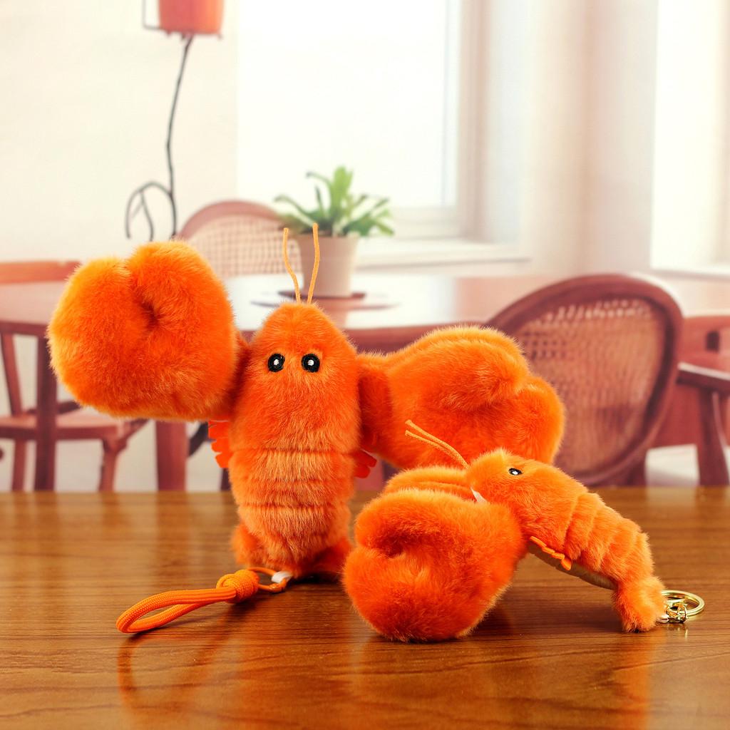 Small Lobster Plush Charm With Hanging Rope For Keys And Backpack Decorations