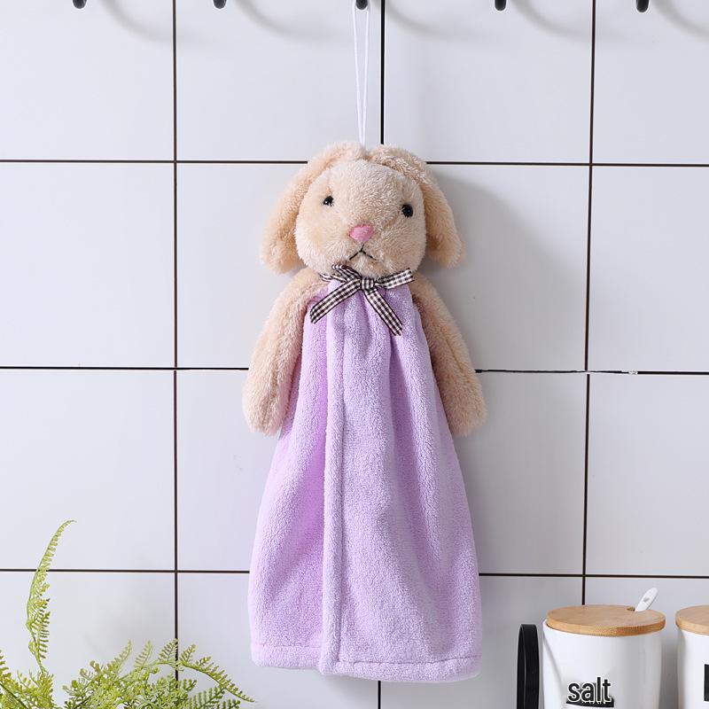 Lucky Rabbit Hanging Children's Quick-Dry Hand Towel - Absorbent for Kitchen & Bathroom