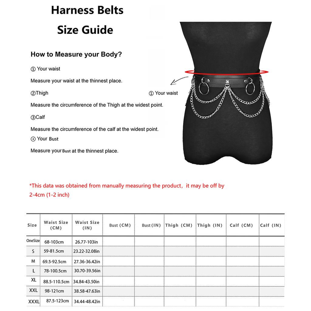 Women Sexy Leg Chain Harness Garter Belt Waist Corset Belt Leather Harness Waists Thigh Harness Gothic Clothing Accessory