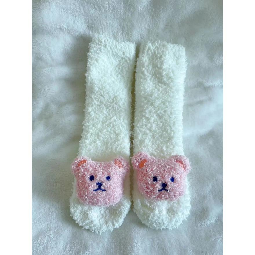 Autumn Winter Baby Socks for Newborn Thickened Plush Warm Baby Floor Socks Cute Learning To Walk Non Slip Socks with Dolls
