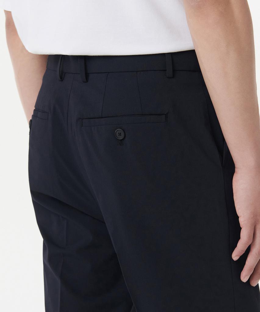 MUSINSA STANDARD [Cooltandard] Relaxed Tapered Hidden Banding Crop Slacks [Navy]