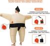 Inflatable Sumo Wrestler Costume Set for Adults & Kids - Cartoon Mascot for Halloween