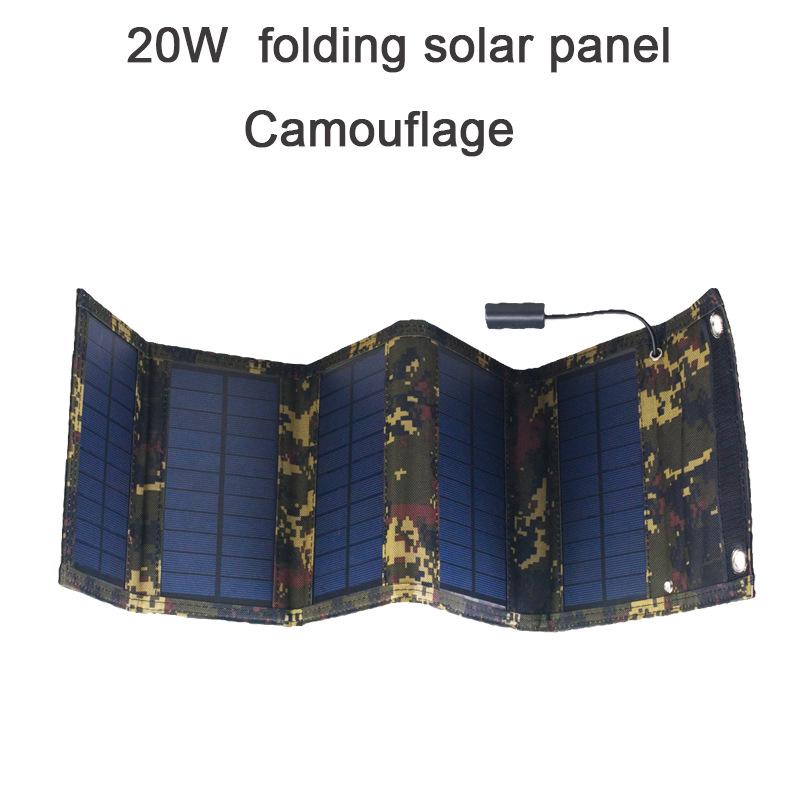 12W Foldable Solar Panel Charger with USB for Outdoor Camping