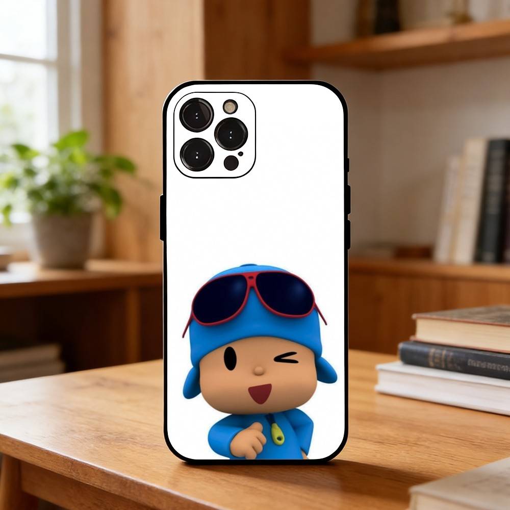 SÜßE P-Pocoy-o Handyhülle Für iPhone17 16 15 14 13 12 11 Pro Max Plus,5G Weiche Schwarze Hülle