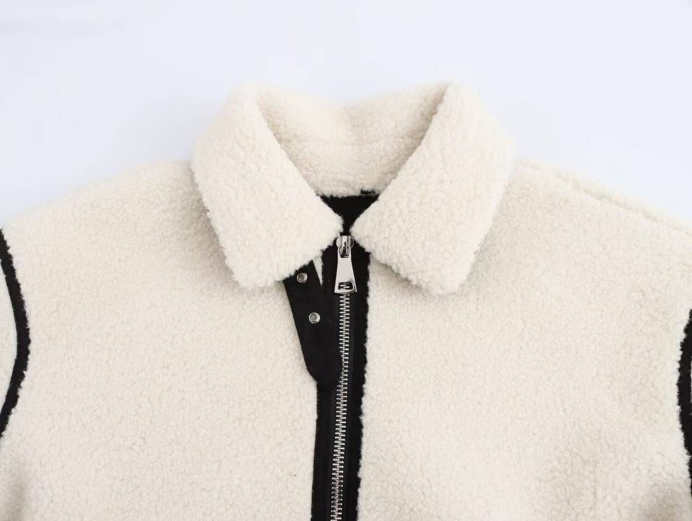 Winter European & American High Street Style Women's Fleece Double-Sided Jacket Coat