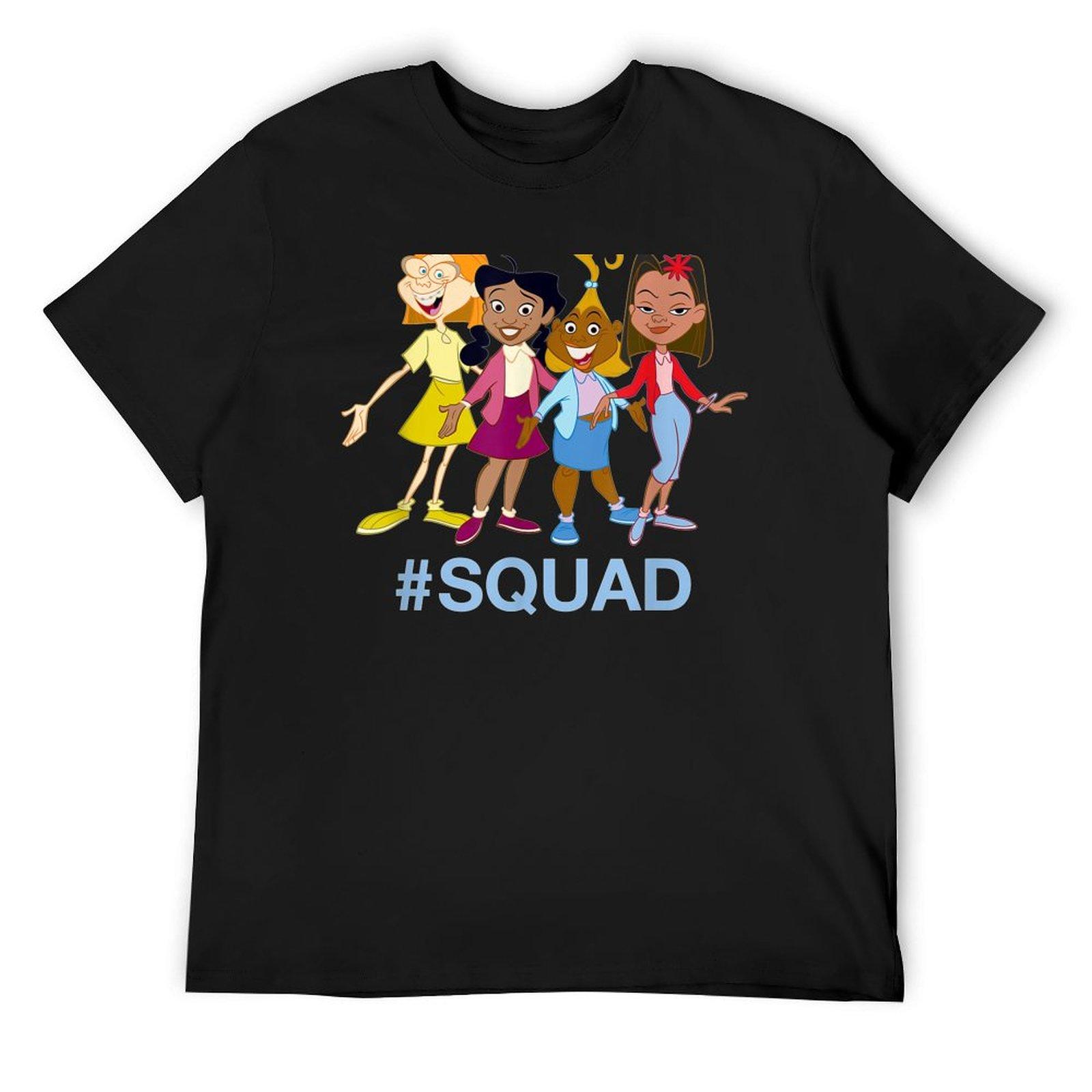 

Футболка The Proud Family #Squad оверсайз с графикой для баскетбола, одежда больших размеров, однотонные черные футболки мужские 4XL