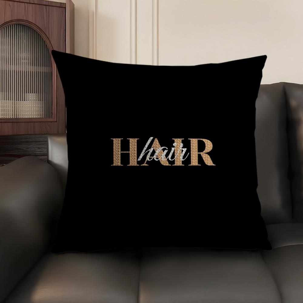 Simplicity Pattern Love Cushion Cover Natural Linen Organic Fabric Double-Sided Printing Sofa Home Decor Gift Pillow Case