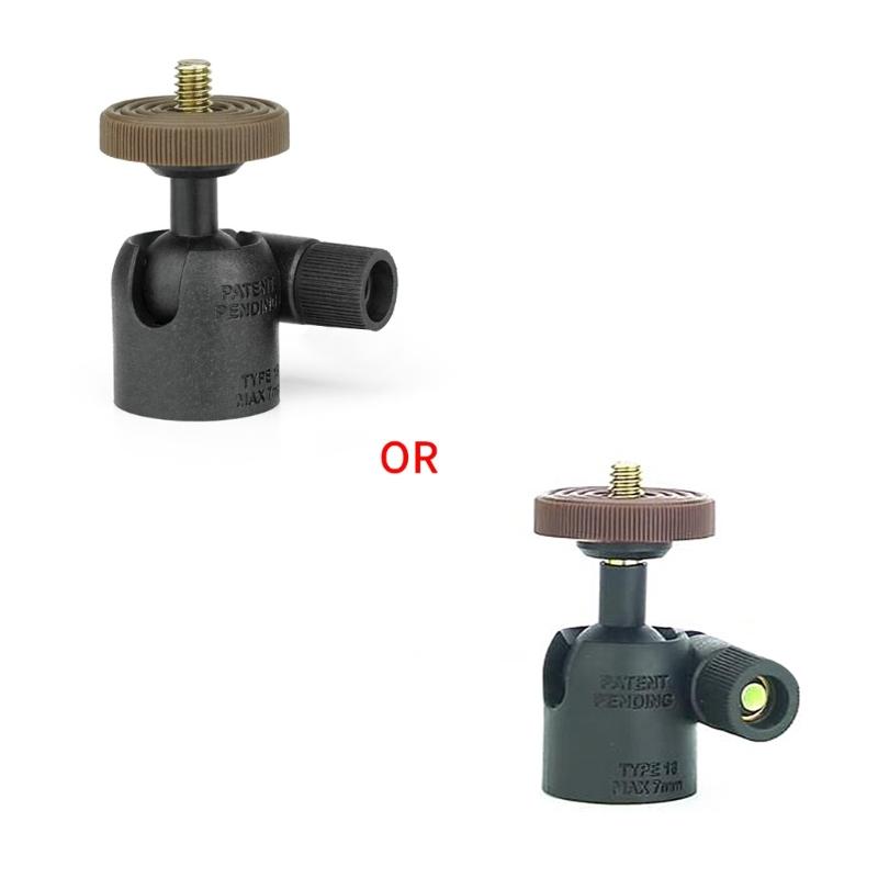 Mini Ball Head 1/4inch Screw Mount 360 Degree Rotatable for Camera Camcorder LED Light Bracket DSLR Camera Tripod Stand