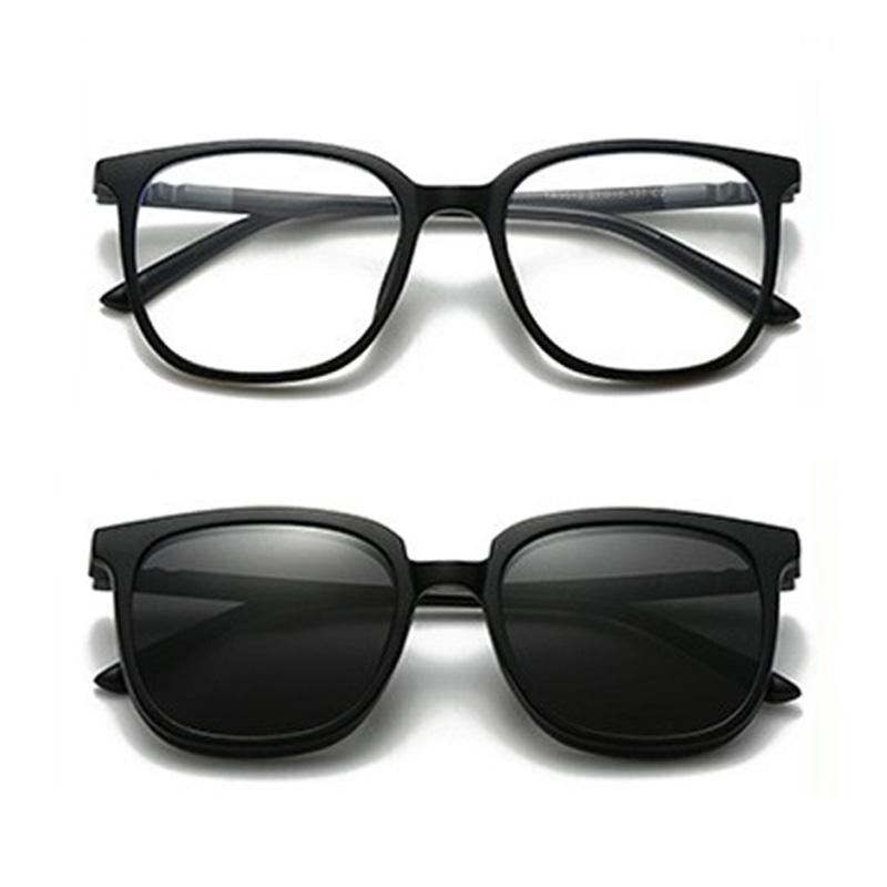 2 In 1 Magnetic Multi-Functional Night Vision Driving Sunglasses Magnetic Clip-On Lens Myopia Frames Sun Protection