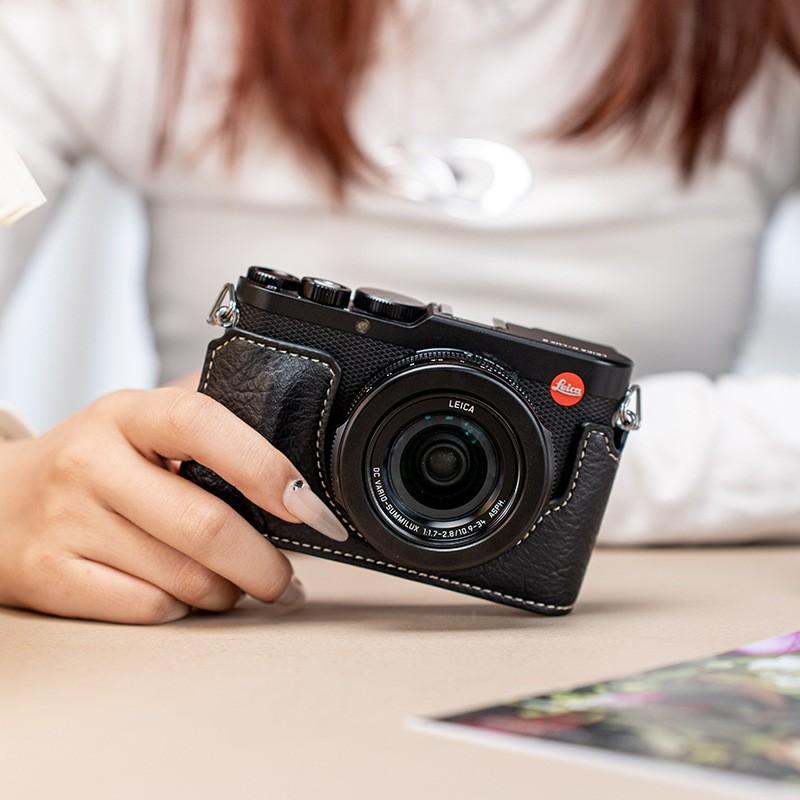 Puzdro na fotoaparát Leica D-LUX 8 Ochranné puzdro z PU kože s nastaviteľným ramenným popruhom Kompaktné digitálne Leica D-LUX 8 Black Protective Case black