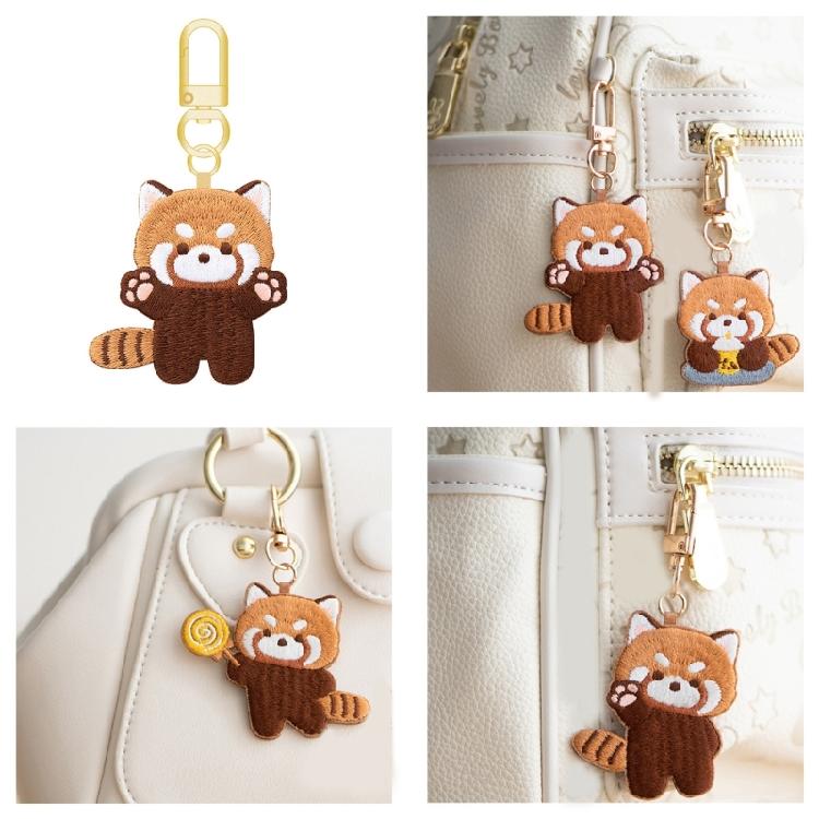 Cute Small Panda Embroidery Keychain Key Ornament Great for Key and Handbags