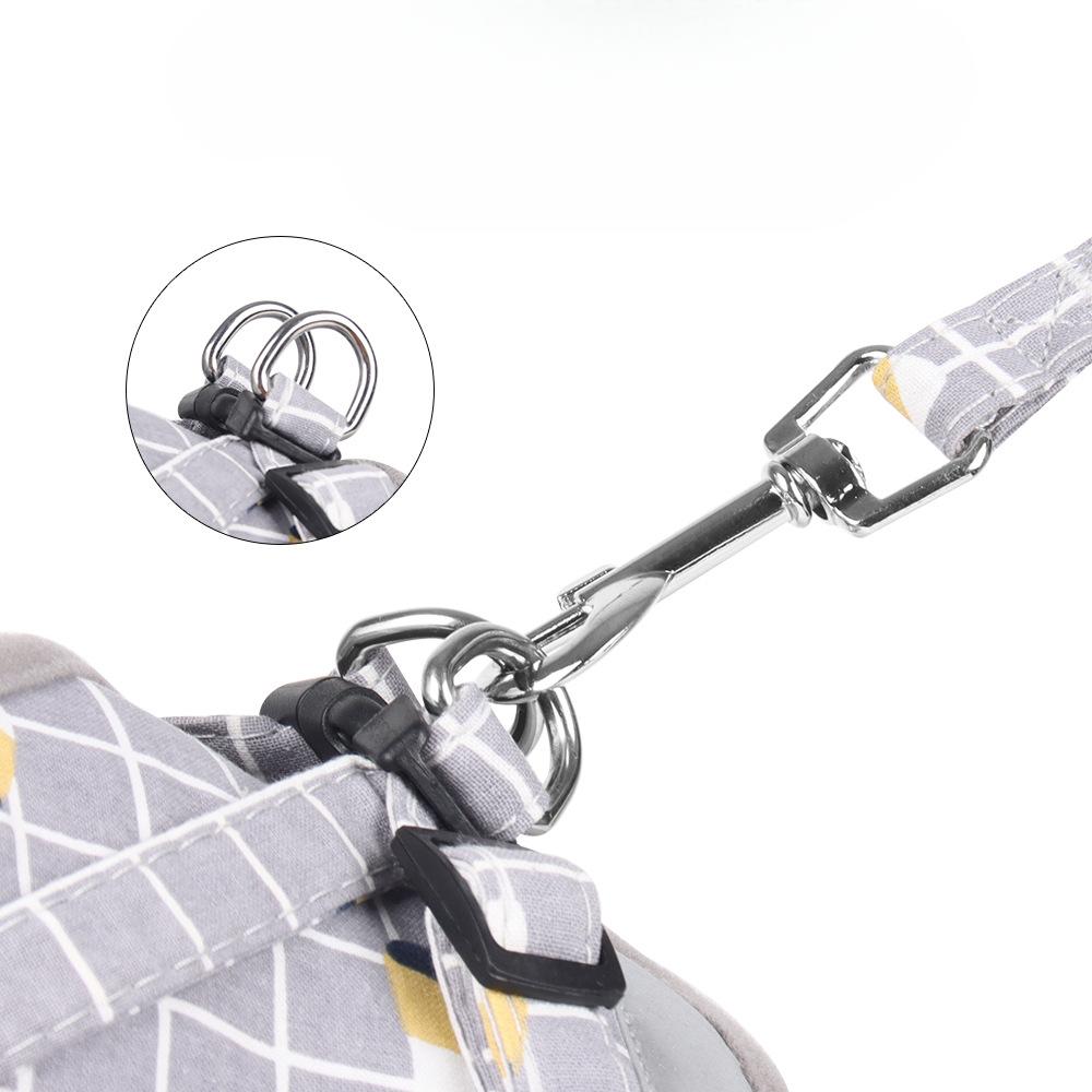 Dog Leash Vest Plaid Dog Chest Strap Reflective Small Dog Walking Leash Pet Chest Strap