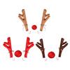 3Pcs Christmas Car Decorations Car Reindeer Antlers Red Nose Kit Festive Auto Accessories