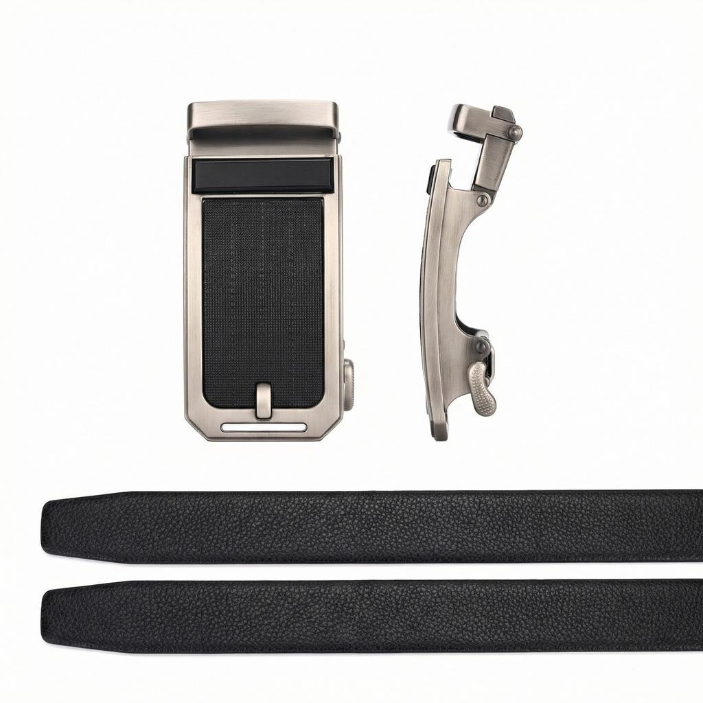 The First Layer Of Cowhide Men'S Belt, The New Genuine Leather High-End Automatic Buckle Belt, And The Young And Middle-Aged Belt.