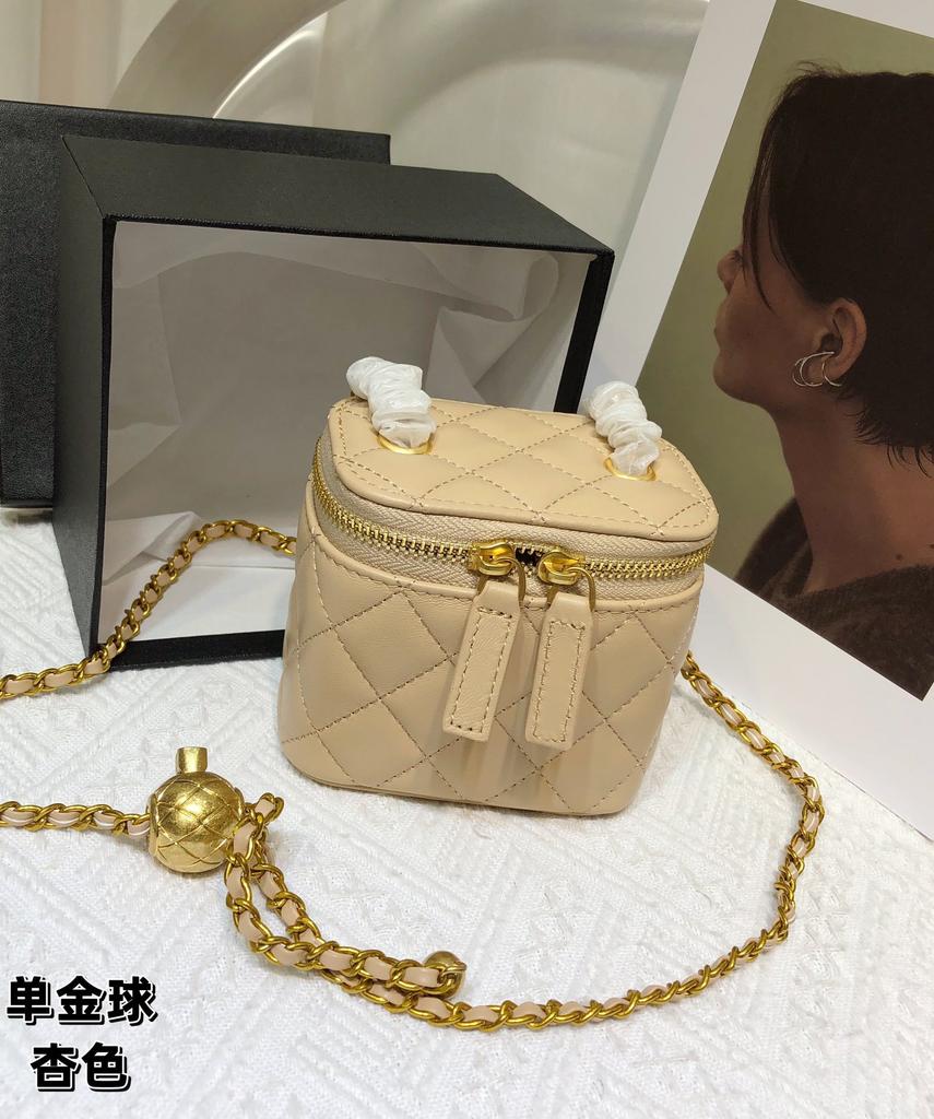 Rhombus chain bag 2024 new sheepskin box bag genuine leather women's bag mini lipstick bag shoulder messenger bag