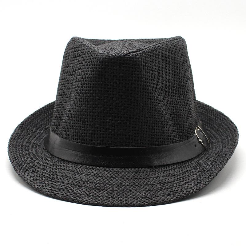 Summer Straw Hat, Beach Hat, Summer Straw Woven Belt Top Hat, Crimped British Hat, Jazz Hat, Men'S Custom Seaside Sun Hat