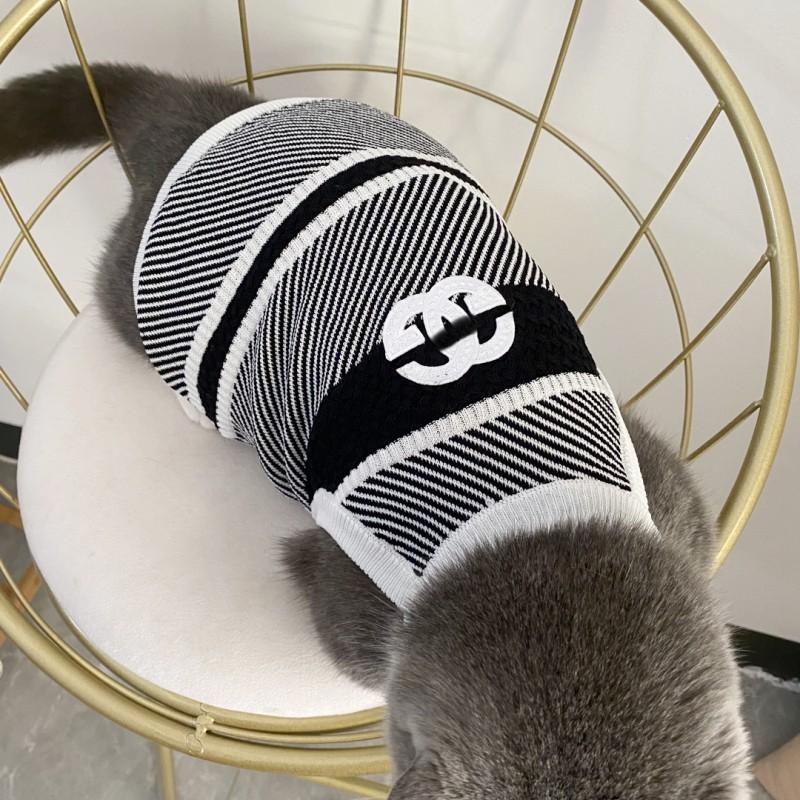 Summer New Pet Trendy Brand Ice Linen Knitted Vest Breathable Dog Cat French Bulldog Cool Casual Clothing