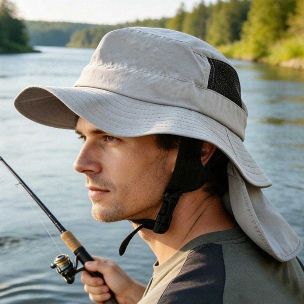 Adjustable Fisherman Hat Sun Protection Shawl Bucket Hat Fashion Beach Cap Outdoor
