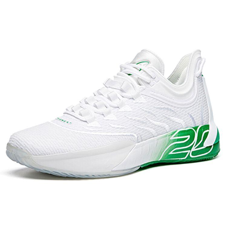 Anta GH1 Low Hayward Home Colorway Durable Breathable Low-Top Basketball Shoes Men Sneakers White Green 112021103-4