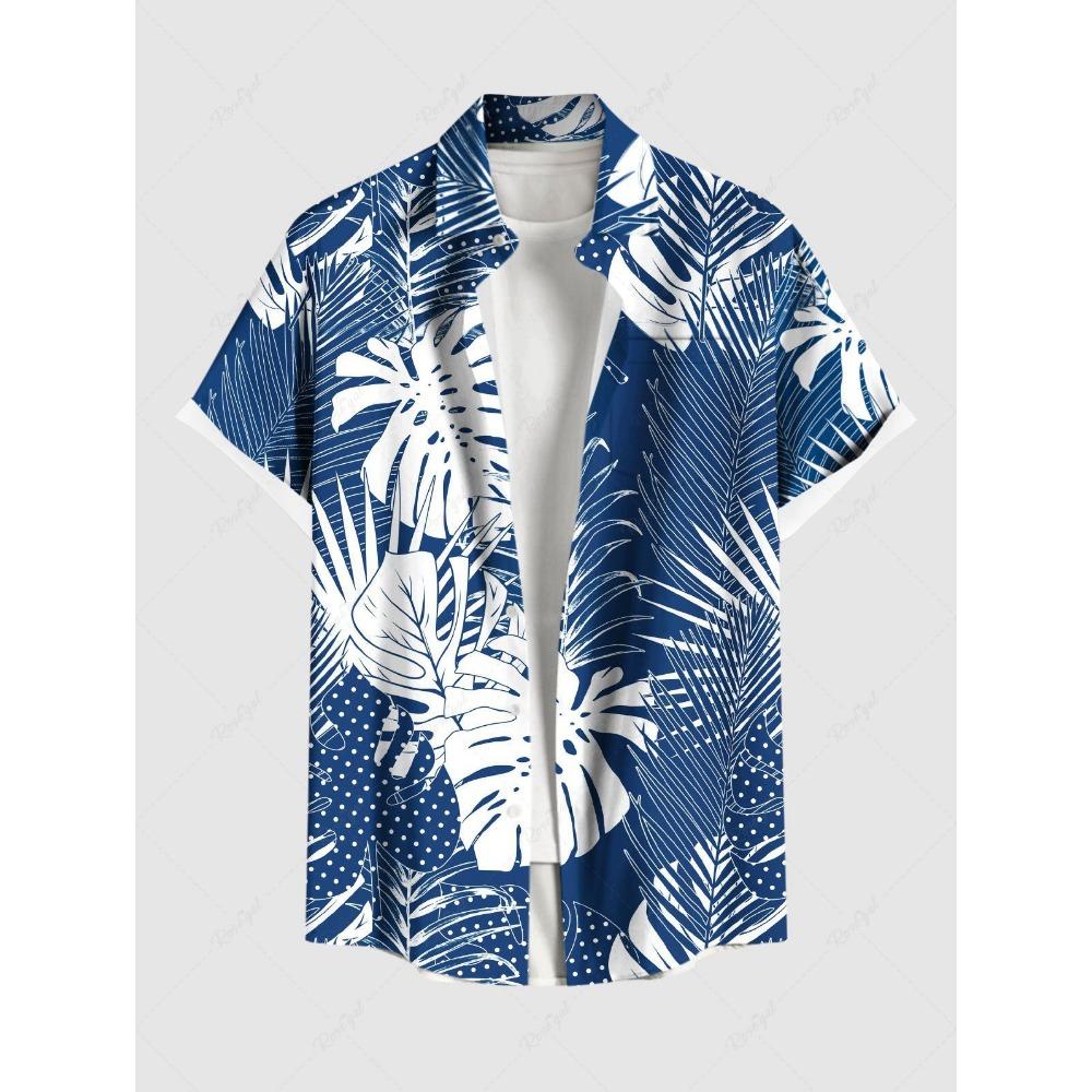 Summer Plus Size Men's Shirt 3D Print Hawaiian Shirts Button Up Beach n